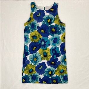 Ann Taylor LOFT Blue and Green Floral Dress- Size 12